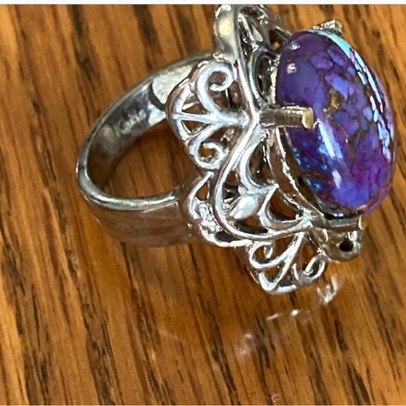 Karis Purple turquoise, open filigree ring - Picture 5 of 6